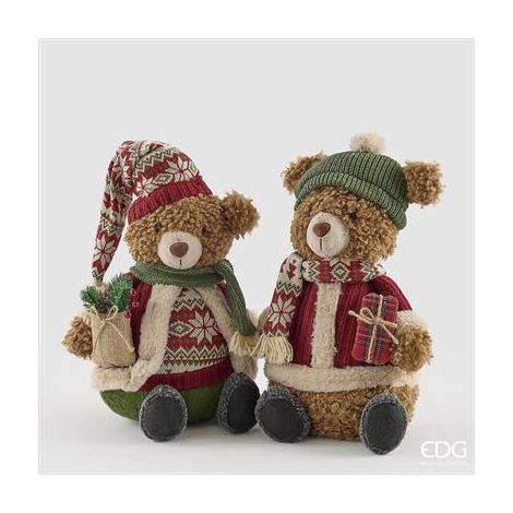DG Enzo De Gasperi Orso Mountain Natalizio Assortito H40 cm Verde Rosso – Decorazione di Natale 1 Pz (1/4)