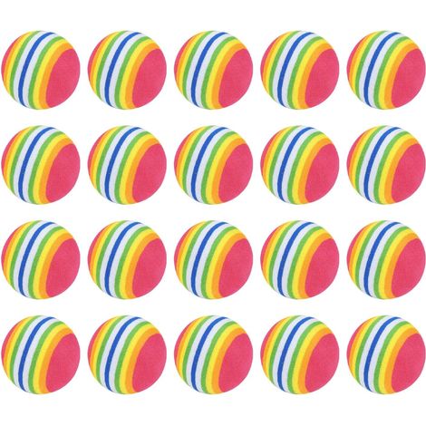 Confezione da 20 palline giocattolo colorate, palline giocattolo rimbalzanti, palline giocattolo per gatti, giocattoli interattivi per animali domestici, articoli per animali domestici