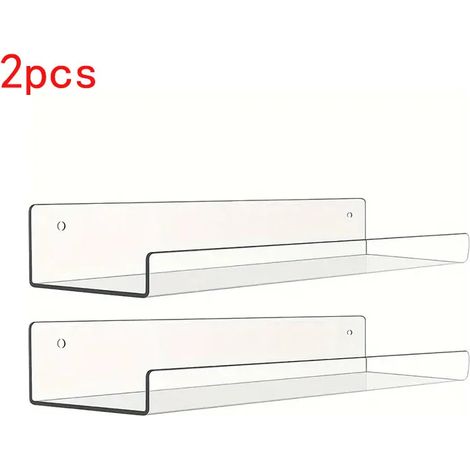 Étagère murale en acrylique transparent, étagères murales en acrylique, organisateur mural pour vernis à ongles, étagère de présentation pour salle de bain, Livi (1/5)
