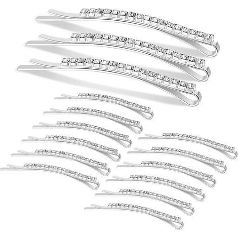 Pince à cheveux strass, 15 pièces, barrettes diamant pour femme, accessoires brillants pour mariage ou quotidien. (1/5)