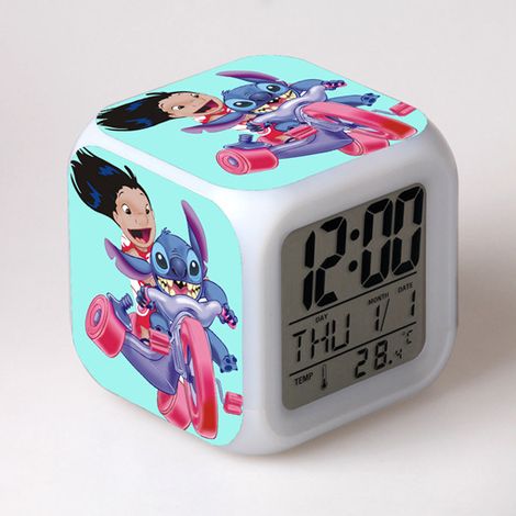 ZOLGINAH Petite Taille 3inch 8 cm,Stitch,Anime, Réveils numériques LED pour beb,Décoration de Chambre pour Les Enfants-18 (1/5)