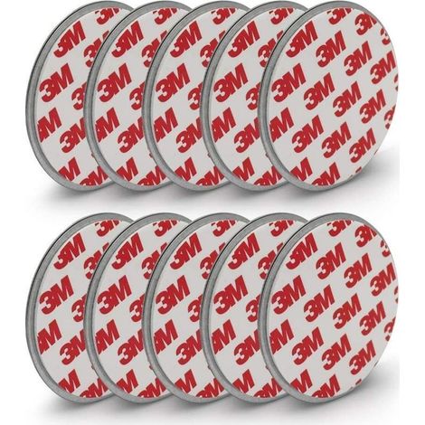Support magnétique pour détecteur de fumée de 70 mm de diamètre - Lot de 10 - Tampons adhésifs 3M avec support magnétique pour une fixation facile sans Perçage ni vis - Autocollant pour tous les détec (1/5)