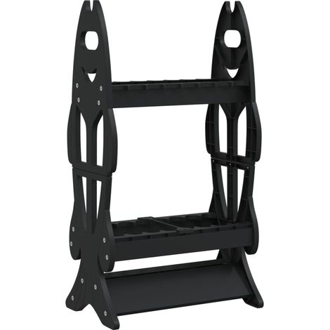 Fishing Rod Rack for 16 Rods Black vidaXL