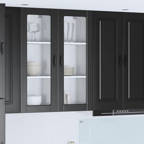 Küchenschrank mit Regal Schwarz 40 x 31 x 100 cm Holzwerkstoff