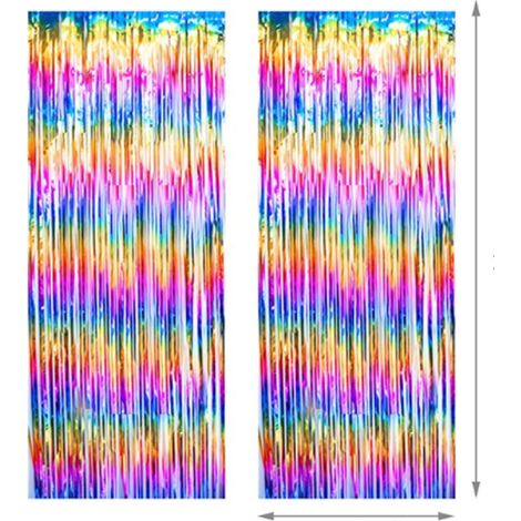 Rideau Festif Métallique - 4 Pièces 100 x 200 cm - Décoration Murale ou Porte pour Fête, Mariage, Noël, Anniversaire (1/5)