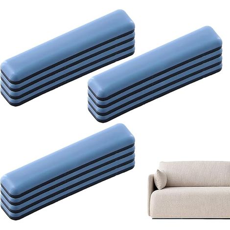 Lot de 12 patins de meubles rectangulaires auto-adhésifs pour tapis et sols durs, patins en PTFE robustes pour canapé, chaise, bureau, lit, protection durable du sol et fourrure facile (1/5)