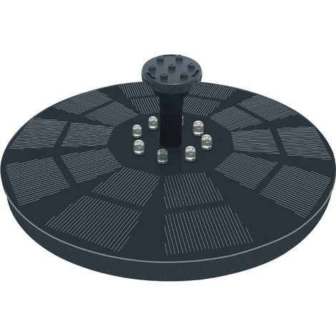 Fontaine à eau solaire avec éclairage coloré, noire (1/5)