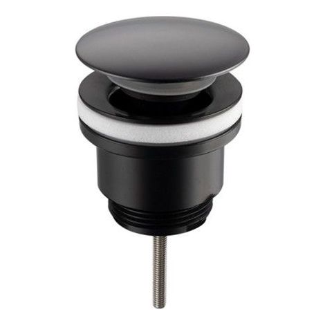 Robinet de vidange universel à bouton-poussoir – Noir mat, laiton – Pour lavabo, bidet, salle de bain (1/3)