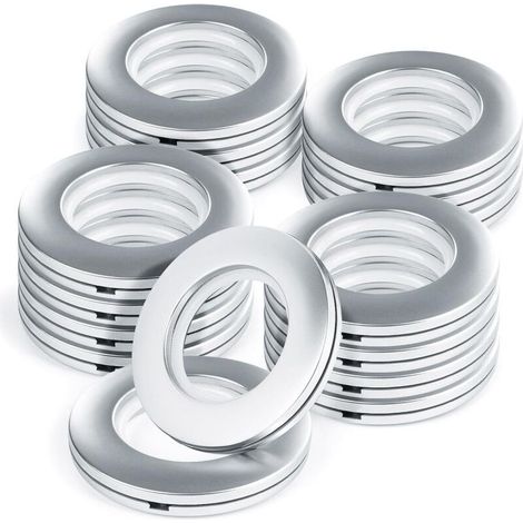 16 Pièces Anneaux à œillets de Rideau, Oeillet pour Rideaux Silencieux, Anneaux de Rideau en Plastique, Intérieur Diamètre 42mm (1/5)