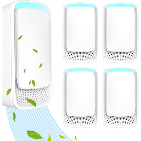 Paquete de 4 purificadores de aire enchufables de iones negativos para dormitorio y oficina (blanco). (1/4)