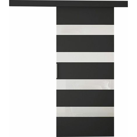 Puerta corredera Closico Portalis V, Negro + Blanco