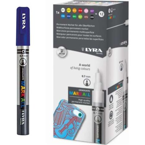 Lyra Mark All Punta Sottile 0.7Mm. Blu X6