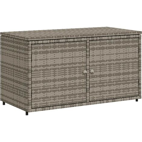Armario de almacenamiento práctico para jardín 110 x 55 x 60 cm diseño robusto en resina tejida gris 020047442 (1/5)