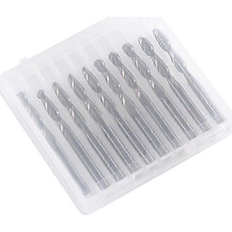 Lot de 10 fraises à double cannelure de 1/8'' (longueur de cannelure : 17 mm) en acier au tungstène (1/3)