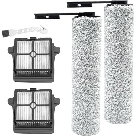 Spazzola a rullo + filtro applicabili per l'aspirapolvere Tineco iFloor 5 Breeze Complete, set di ricambi e accessori per aspirapolvere a secco e a umido, comprendente 2 spazzole a rullo + 2 filtri. (1/5)
