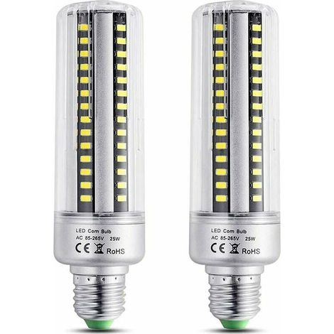 E27 LED-Lampe 25W Warmweiß 3000K, 2500LM Hohe Helligkeit, entspricht einer 200W Halogenlampe, nicht dimmbar, E27 LED-Maiskolbenlampe für Deckenleuchten, 2er-Pack [Energieklasse A+] (1/5)