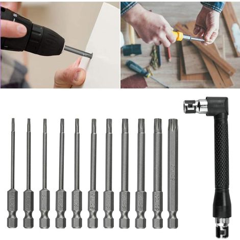 11-teiliges Set langer Torx-Bits aus Chrom-Vanadium-Legierungsstahl, 75 mm, rostfrei