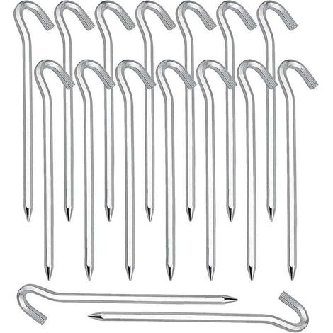 Heringe, 20 Stück Zeltheringe Erdnägel Haken für Zelthering Camping Gartenarbeit Verzinkter Stahl Silber Zeltheringe