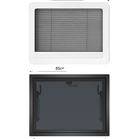 Fenêtre à poussée RV, design durable, excellente ventilation, noir (1/2)