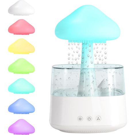 Nuage Rain 450ml Drip Humidifier, 7-Color LED Essential Oil Diffuser, Light Therapy for Bedroom and Office (1/5)