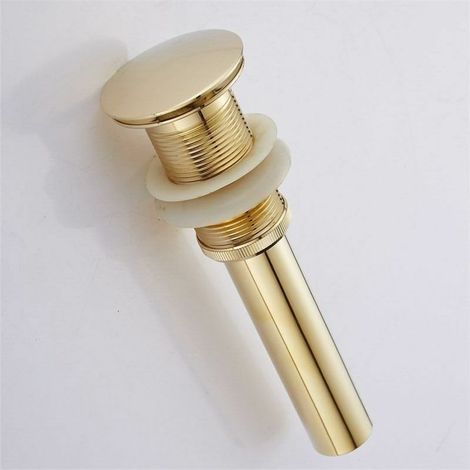 Filtre de vidange, Vidange sans Trop-Plein en Laiton Bronzé - Valve Universelle pour Évier Vasque - Siphon sans Trou de Débordement Poli - sans Trop-Plein (1/5)