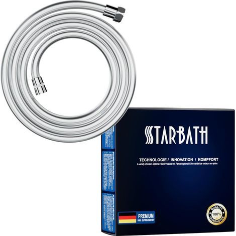 Flexible de Douche 250cm Anti-Torsion,Anti-explosion Tuyau de Douche 2,5m - Tuyau Douche flexible,anti-pli et anti-fuite,Taille de connexion universelle ½",Chrome (1/5)
