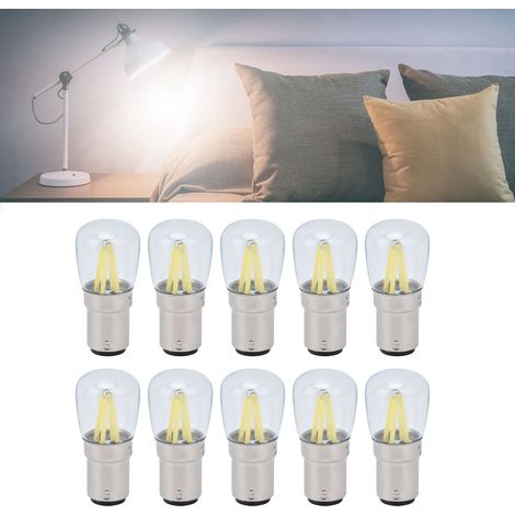Lot de 10 ampoules B15D 2W 6500K pour lustres, appliques murales et lampes de table, lumière blanche, AC/DC 24V (1/5)
