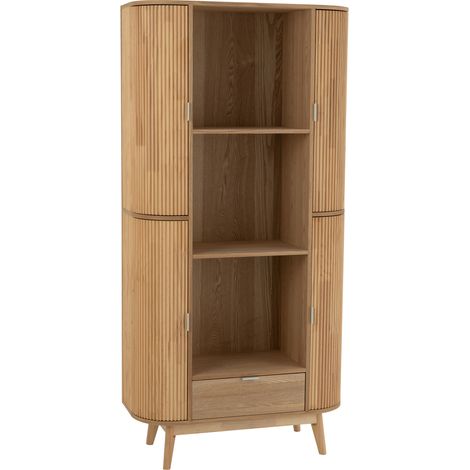Buffet haut rangements multiples Naturel 36x88x180 cm (1/5)