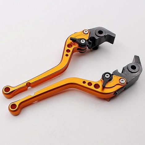 Pour motos Ducati 1299 Panigale : embrayage hydraulique modifié, frein, biellette de direction, klaxon, guidon CNC (tige longue orange) (1/5)