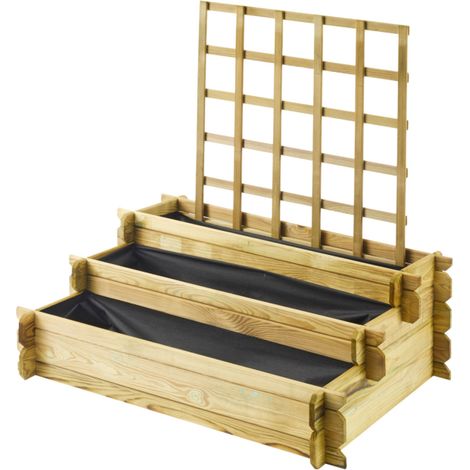 Carré potager en bois avec treillis ANGELIC (1/5)