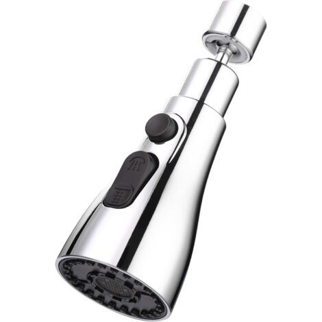 BUNTHAUS Tête de pulvérisation pour robinet d'évier de cuisine Adaptateur de bec pivotant à 360° pour un diamètre de 16 mm à 24 mm 3 modes d'aérateur, buse de rehausseur pour cuisine, salle de bain (1/5)
