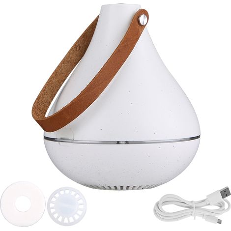 Mini diffuseur d'huiles essentielles USB blanc ABS rechargeable, purificateur d'air portable aromathérapie. (1/5)