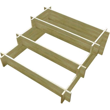 Fioriera a 3 Livelli 90x90x35 cm in Legno Impregnato vidaXL