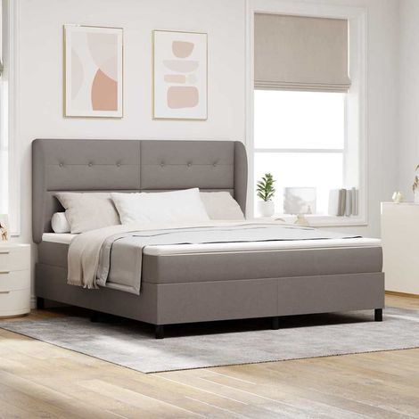 Boxspringbett mit Matratze Taupe 180 x 200 cm Stoff (1/5)