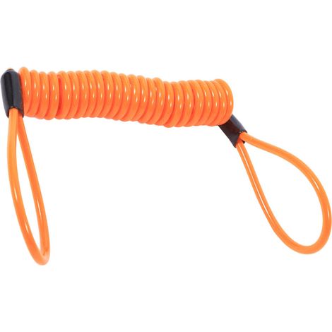 Antivol de disque pour moto avec alarme, ressort et câble spiralé orange (1/5)