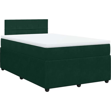 Maison Exclusive - Giroletto a Molle con Materasso Verde Scuro 120x200 cm Velluto (1/5)