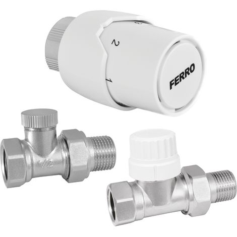 Gerader Thermostat-Heizkörpersatz mit 1/2"-Kopf