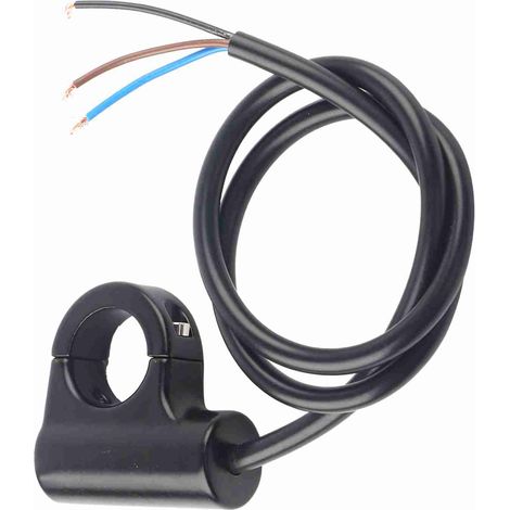 Interrupteur de guidon moto 22mm aluminium noir bouton poussoir phare frein feux de brouillard marche/arrêt modèle B lumière bleue universel 1 pièce (1/5)