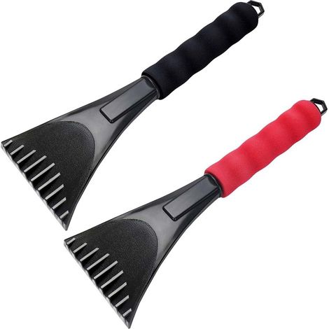 2 Pièces Grattoir À Glace pour Voiture Professionnel Ergonomique Gratte Pare Brise Voiture avec Poignée Douce Antidérapante Raclette Anti Givre pour Dégivrer Les Pare-Brise et Les Vitres