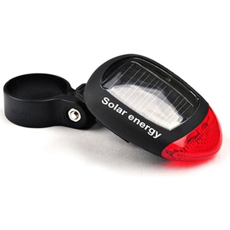 Feu arrière de vélo à énergie solaire, haute luminosité, 3 modes d'éclairage (1/3)