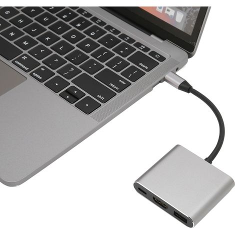 Hub USB C vers HD Multimedia Interface 3 en 1, 4K UHD 3840x2160 30Hz, avec ports USB 3.0 (1/5)