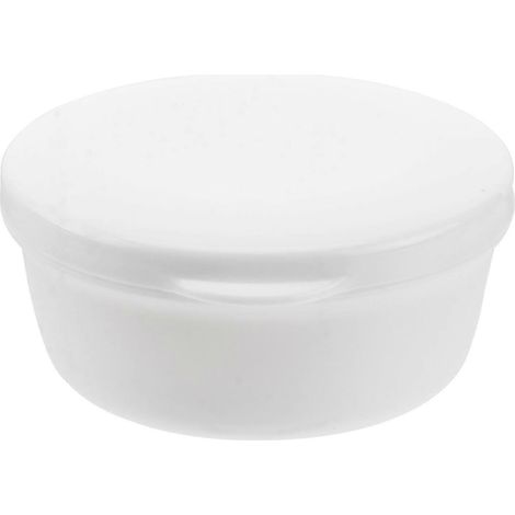 Boîte de rangement portable et amovible en plastique avec double évacuation pour savon, idéale pour la maison, la salle de bain et les voyages (blanc). (1/3)