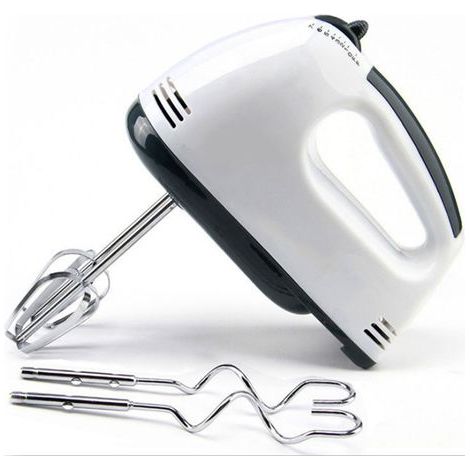 Batidora de mano portátil y de sobremesa con 2 tipos de batidoras para batir nata, huevos y mezclar masas, pasteles y repostería casera. Fácil de limpiar y compacta. (1/3)