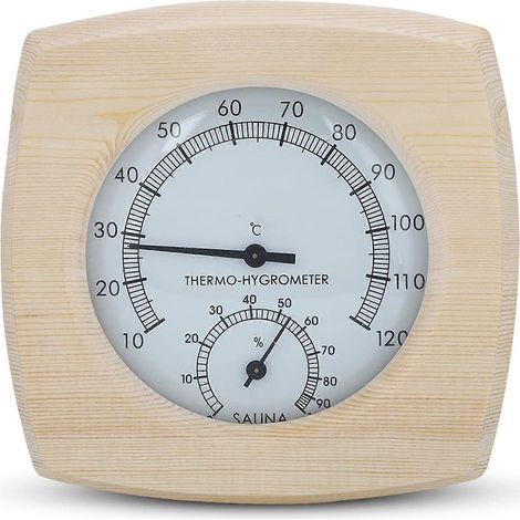 Thermomètre-hygromètre 2 en 1 en bois, thermomètre et hygromètre pour sauna, thermomètre-hygromètre numérique pour sauna (1/4)