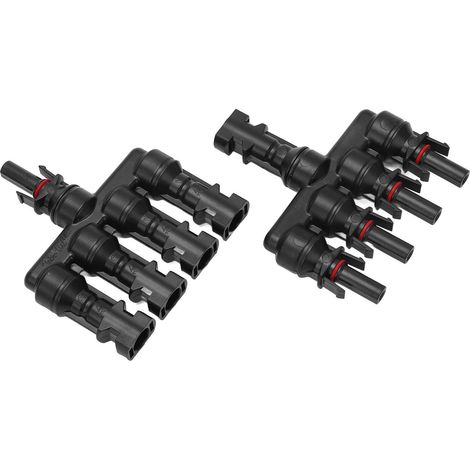 Lot de 2 connecteurs solaires en Y 4 vers 1 mâle/femelle, 1500 V (1/5)