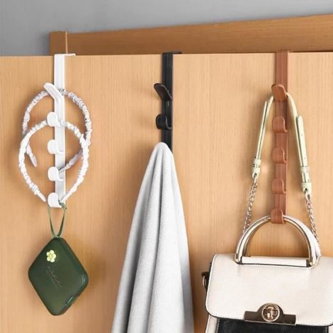 Porte Manteau Pour Porte - ABS - 27,5 x 3,5 cm - Charge Max 5 kg - Pour Chambre Salle De Bain Bureau - 3 Pièces (1/4)