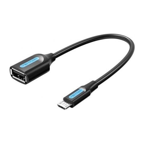 Cable USB 2.0 Vention CCUBB/ MicroUSB Macho - USB Hembra/ 480Mbps/ 15cm/ Negro