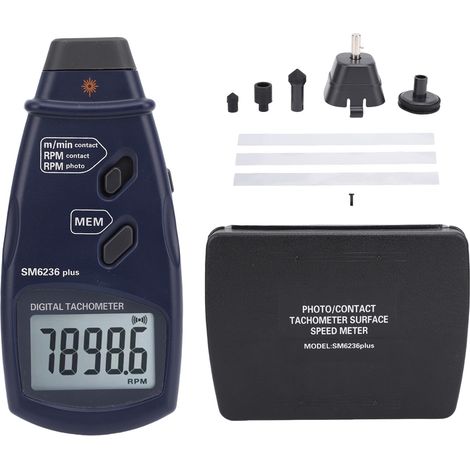 Tachimetro digitale di precisione, ampio schermo LCD, design 2 in 1, contatore di giri portatile per motori di ventilatori. (1/5)