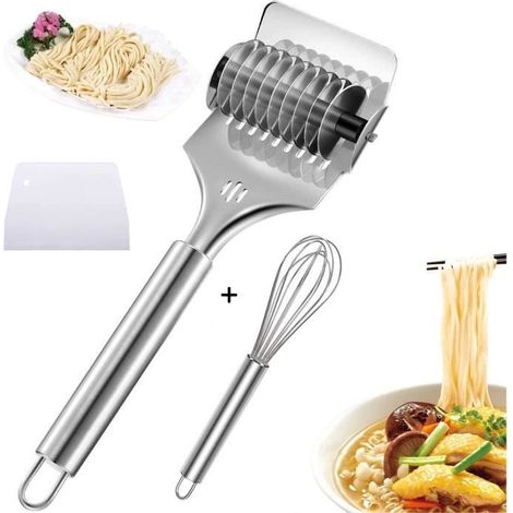 Coupe pâtes,Machine à Pâtes Manuelle,Cutter de Machine à Nouilles,avec Coupe Pate et Fouet Cuisine,pour Fabriquer des Spaghettis (1/4)