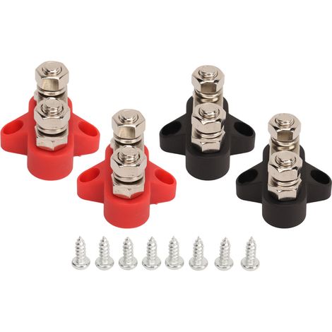 4 Pcs Bornier de distribution, M8, DC 12-48V, 150A, pour voitures, camping-cars, bateaux (1/5)